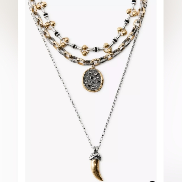 Pack Of 3 Horn Glitter Necklace - Picture 2 of 3